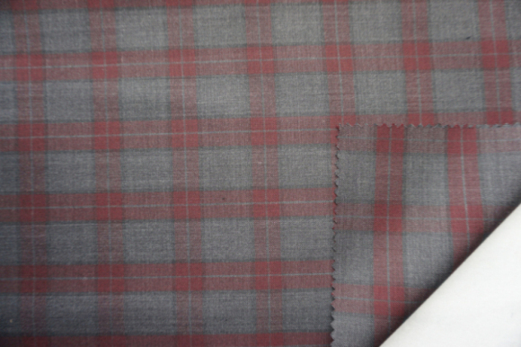 Wool Fabric for Suit with Red Check