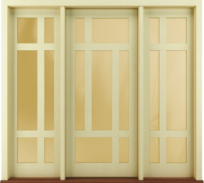 New Design Exterior Solid Wood Prehung Doors Contemporary Style