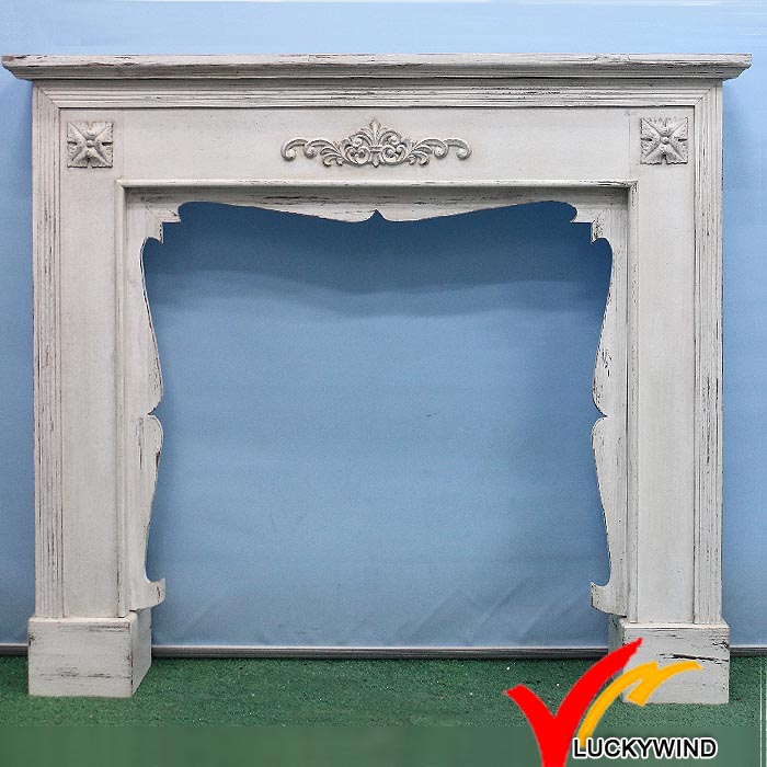 Shabby Chic Vintage Indoor Freestanding Decoritive Fireplace, Antique Mantel