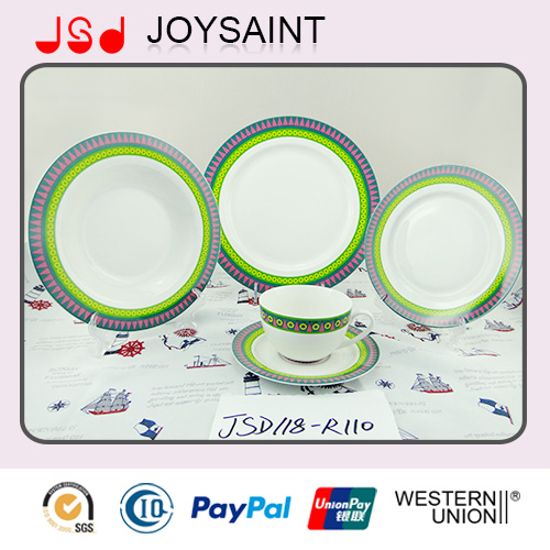 Hot Selling White Porcelain with Simple Decal Salad Plate