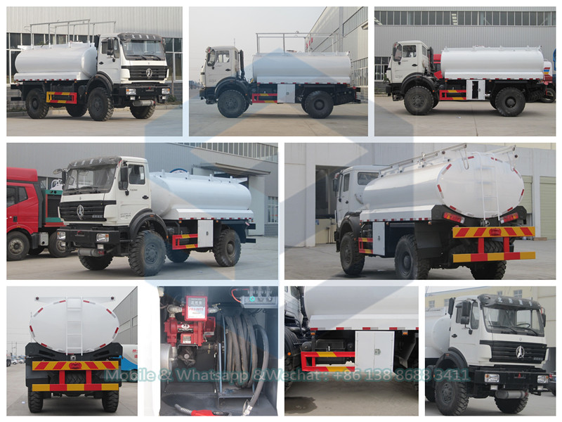 Beiben China Benz 4WD 4X4 8m3 Oil Tanker Truck