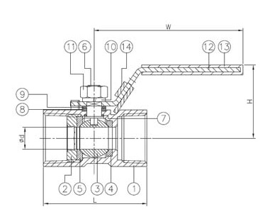 China Factory 1 PC Screwed End Ball Valve of En10226