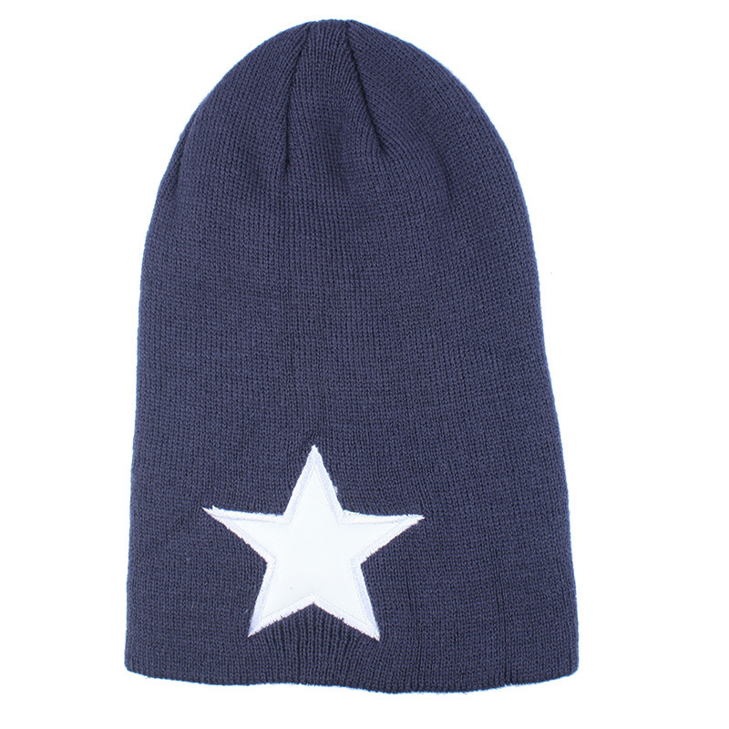 Mens Unisex Soft Stretch Winter Knitted Double Layer Slouch Hip-Pop Star Embroidery Warm Cap Beanie Hat (HW136)