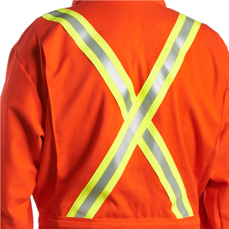 Mens Cotton Orange High Visibility Safety Coveralls