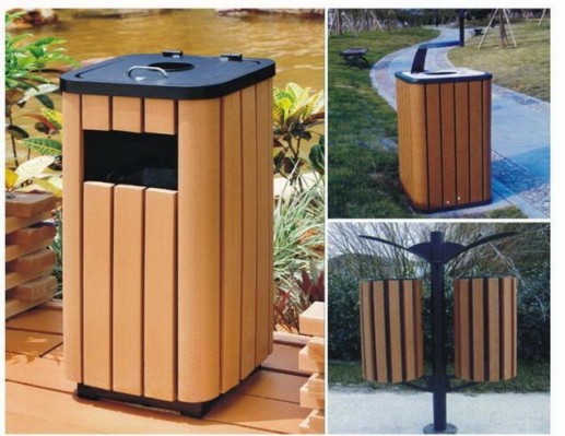 High Quanlity Outdoor Environment WPC Trash Bin