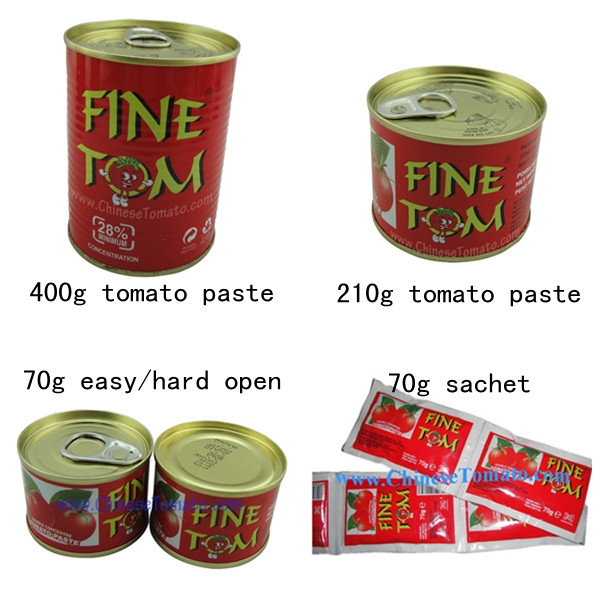 High Quality Canned Tomato Paste 70 G, 210 G, 400 G of Fine Tom From Hebei