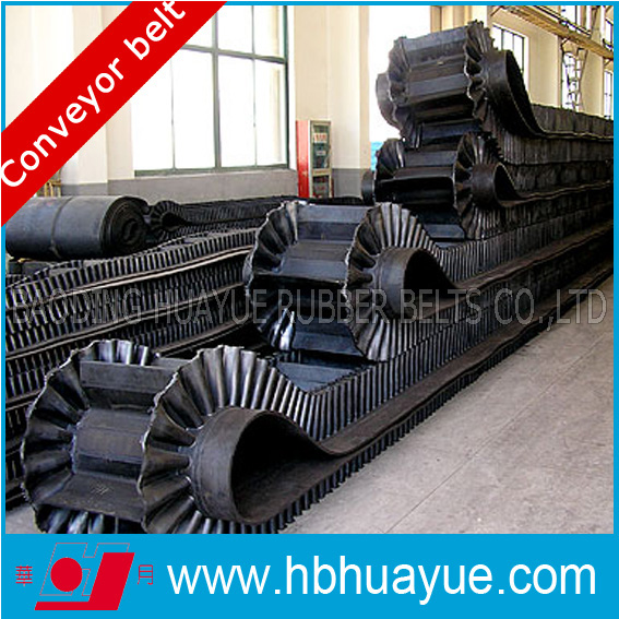 Vertical Angle Black Rubber Conveyor Belt / Sidewall Conveyor Belting