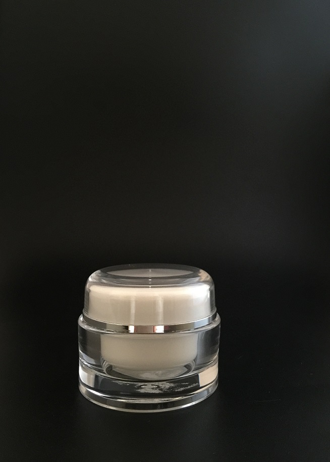 Round Acrylic Cream Bottles for Cosmetic Packaging