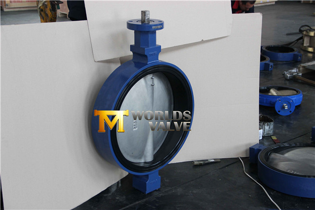 Double D Stem Head Concentric Rubber Seat Wafer Butterfly Valve