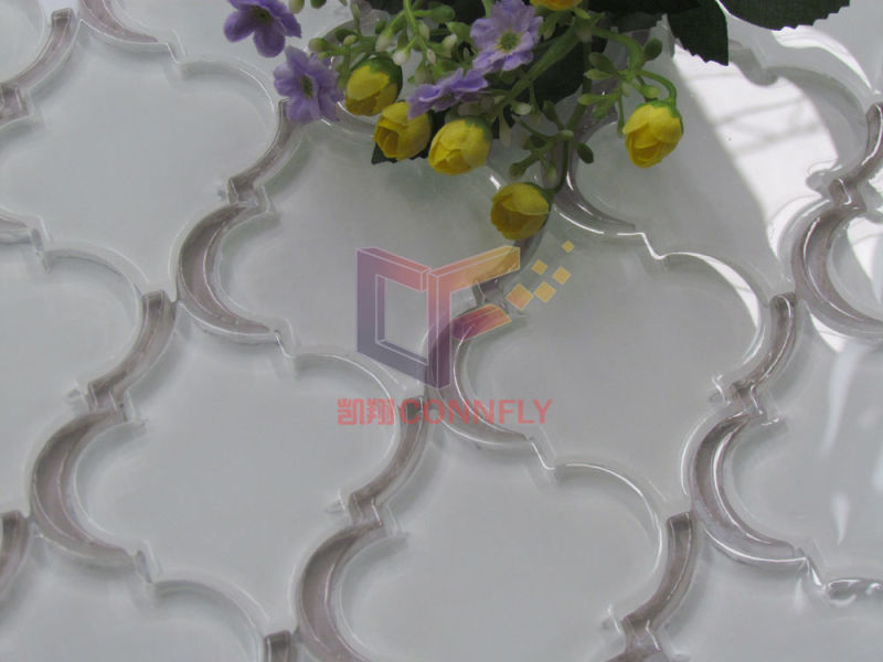 Super White Color Water Jet Crystal Mosaic Tile (CFW59)