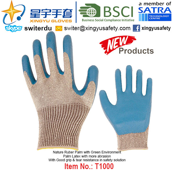 (Patent Products) Latex Coated Green Environment Gloves T3000