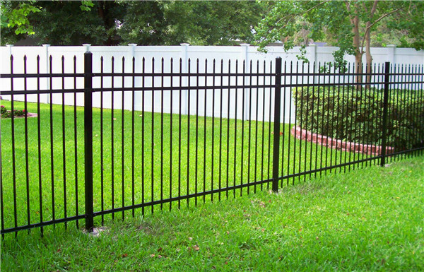 Black Color Steel Picket Fence Panel / Aluminum Fence