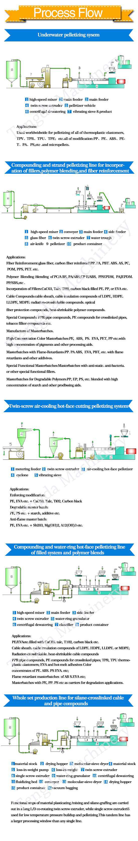 Tsh-65 Polymer Blending Plastic Pellet Machine Extruder Production Line