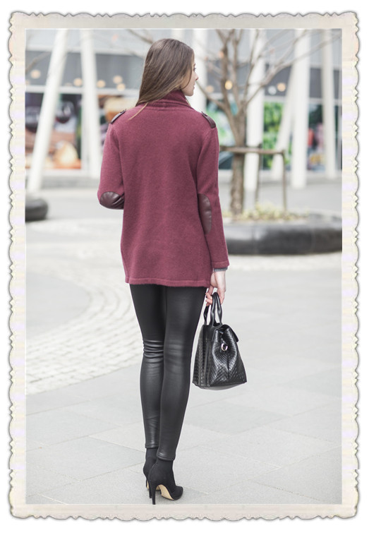 Ladies Cashmere Sweater with Leather (1500002016)