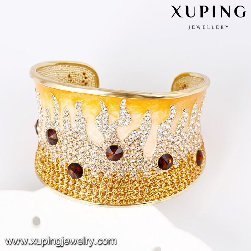 Bangle -63 Fashion Elegant Rhinestone Jewelry Ring Bangle in 24k Gold Color