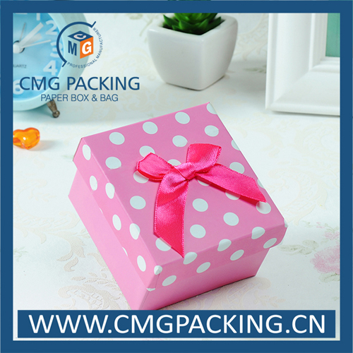 Customized Printed Small Gift Box with Silk Ribbon (CMG-MAY-005)