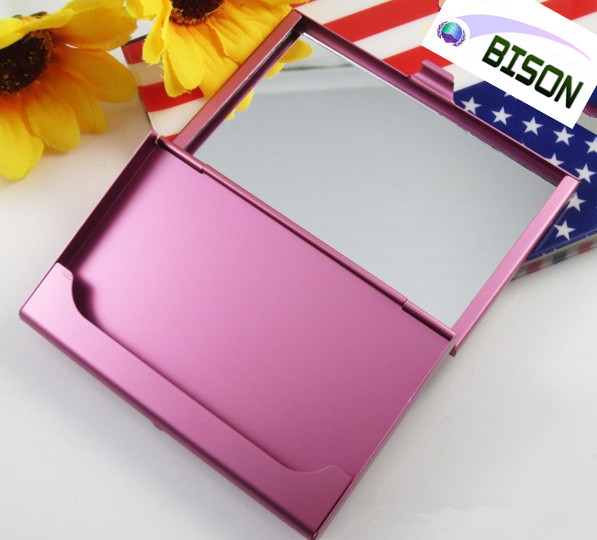 Multifunctional Aluminum Business Card Holder with Mirror