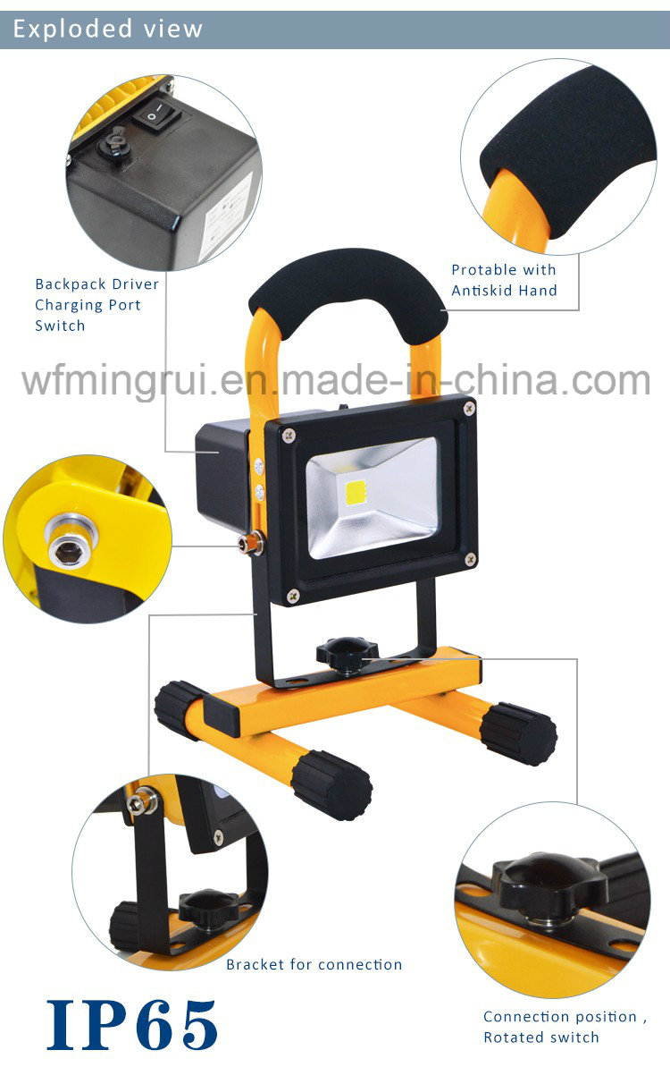 Rechargeable LED Floodlight LED Work Light with Ce, RoHS, SAA Certificates