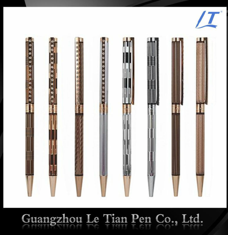 Slim Pen with Crystal Beads Metal Ball Pen Slim 2016