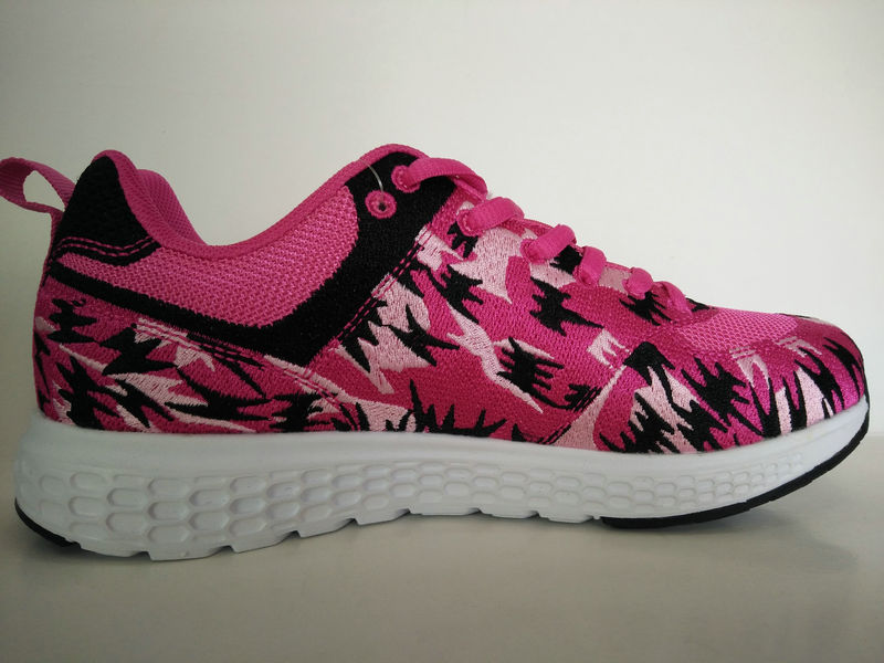 Young Lady Cut Pink Print Comfort Running Footwear