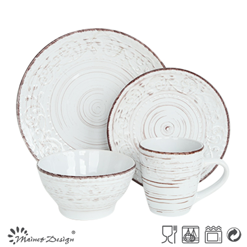 OEM Popular New Original Design Quality Products Embossed Ceramic Dinner Set
