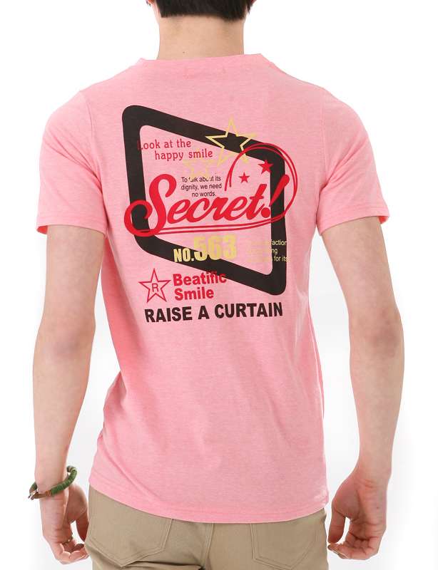 Pink Screen Cotton Fashion Wholesale Custom Men Tshirt