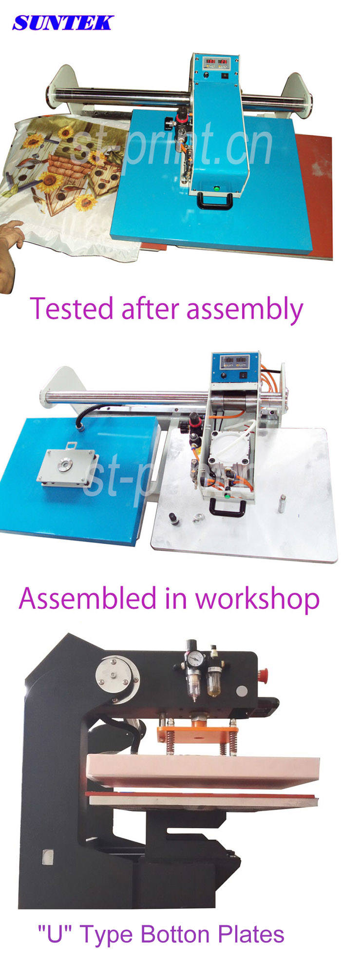 Top Sliding Pneumatic Heat Transfer Machine with U Type