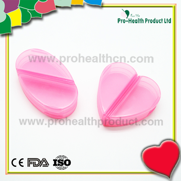 Heart-shaped 2 compartments pill box