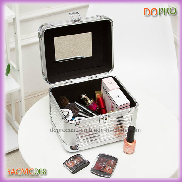 3 in 1 Silver Small Makeup Storage Case with Locks (SACMC068)