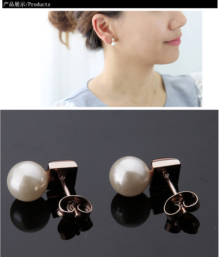 Fashion Jewelry Stainless Steel Pearl Earring