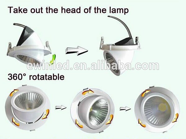 Price Rotatable LED Downlight COB with CE/RoHS/SAA Approved