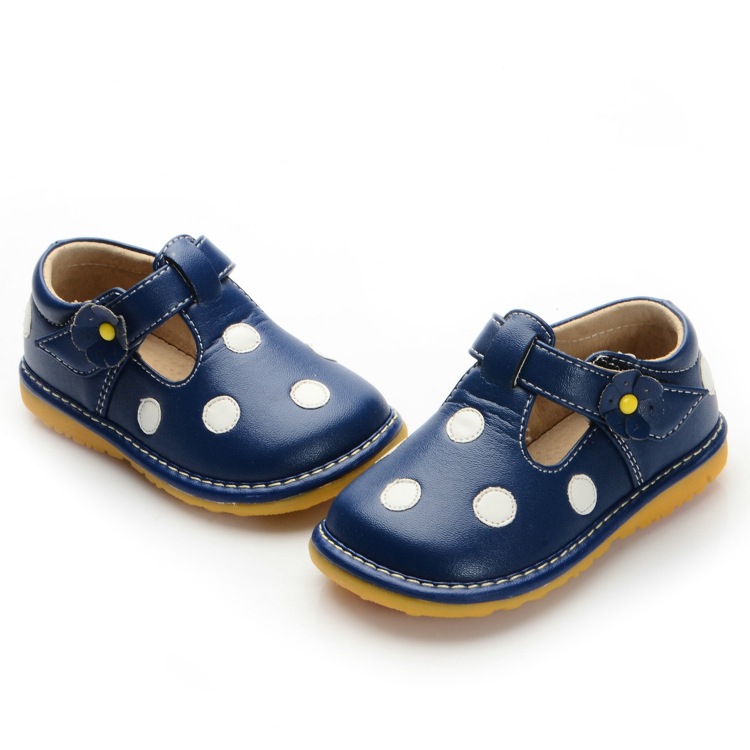 2016 Spring Autumn Baby Shoes 4 Colors Polka Dots Squeaky Soft Sole Baby Girl Shoes