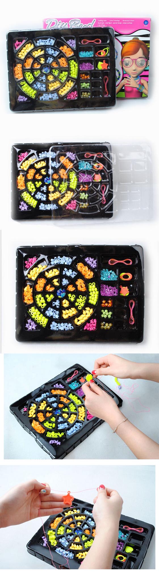 Promotion Education Plastic DIY Craft Toys Beads Set for Girl (10208490)