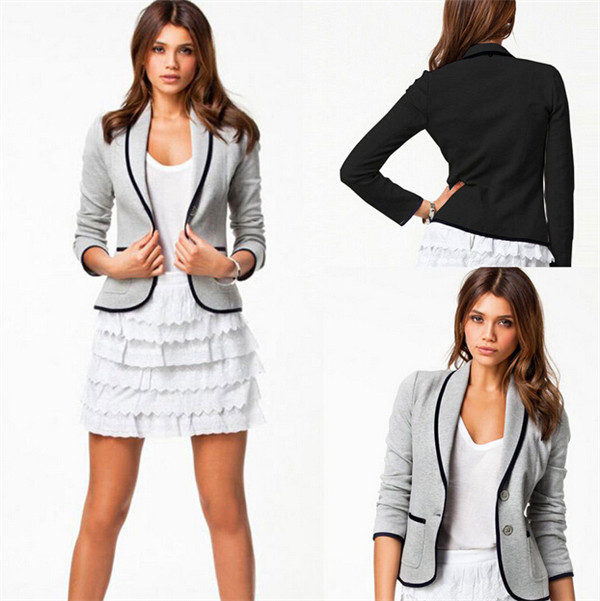 Autumn Fashion One Button Lapel Short Business Women Formal Coat