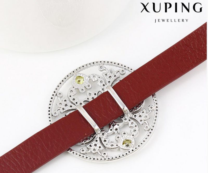 74629 Fashion New Arrival Crystal Jewelry Bracelet in Red Leather