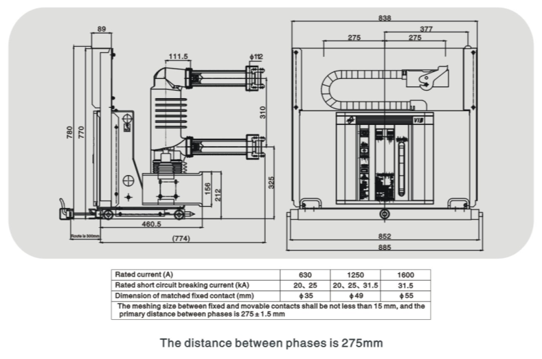 Indoor High Voltage Vacuum Circuit Breaker with Embedded Poles (VIB-24)