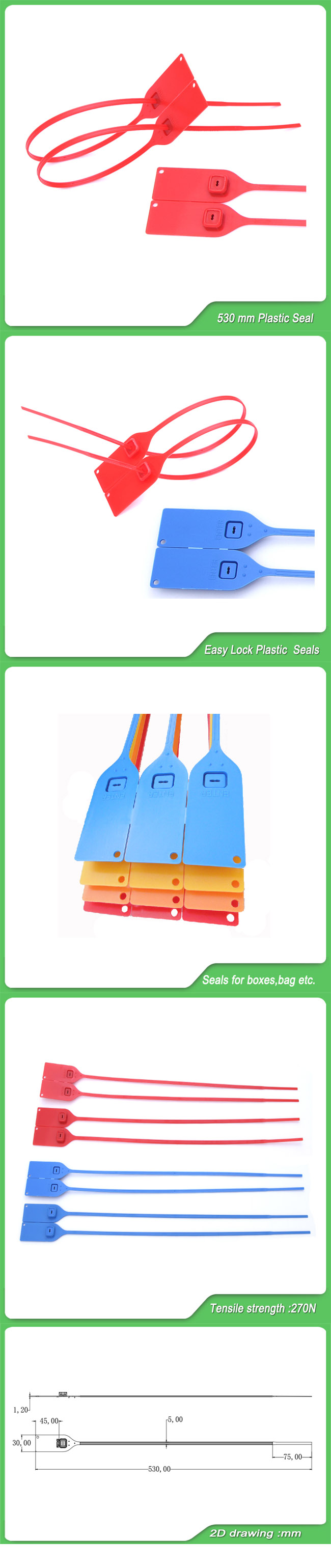 Bag Seal (JY-530) , Security Plastic Seals for Shippings, Plastic Seal