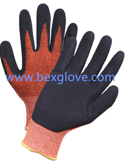 13 Gauge Nylon/Cotton/Spandex Liner, Nitrile Coating, Sandy Finish Work Glove