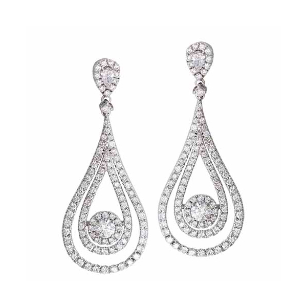 925 Sterling Silver Round CZ Dangling Earrings Jewelry