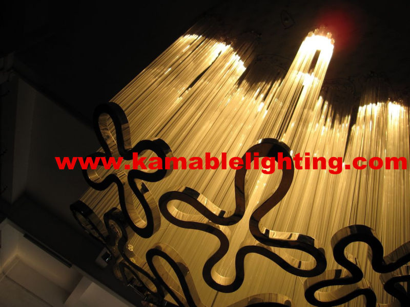 Decorative Flower Iron and Glass Chandelier Project Lighting (KAM1201)