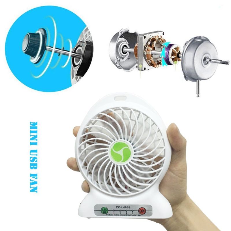 USB Mini Fan Portable Electric Fans LED Portable Rechargeable Desktop Fan Cooling Air Conditioner Portable Fan with a Battery