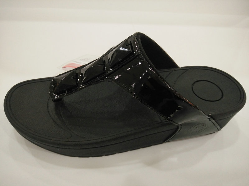 Summer Beach Black Crystal Slippers for Women