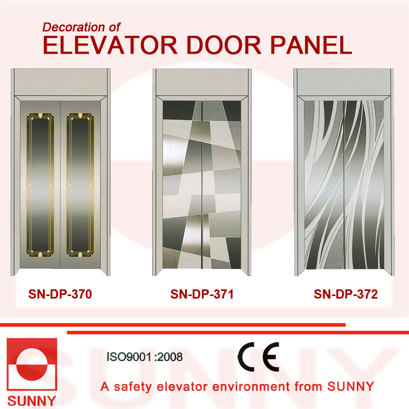 Concave Green Stainless Steel Door Panel for Elevator Cabin Decoration (SN-DP-366)