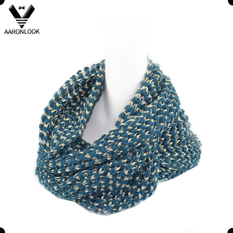 Latest Trendy Knitted Neck Warmer with Shiny Tape Yarn