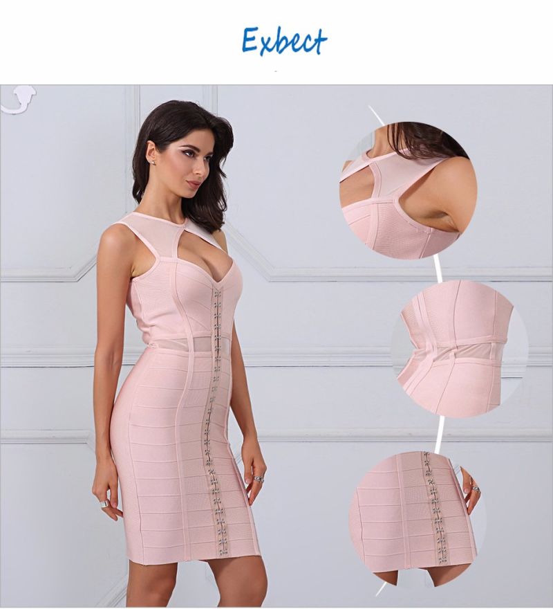 Ladies Bandage Dress Women Sexy Sleeveless Bodycon Dress Celebrity Dresses