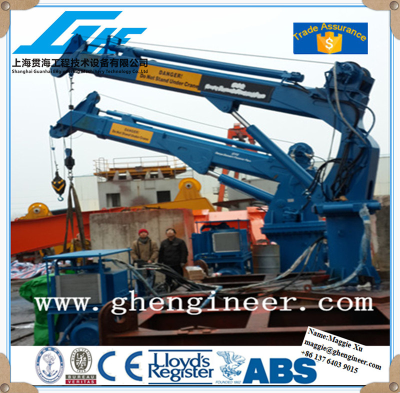 Electric Hydraulic Telescopic Boom Hoisting Machine Ship Deck Crane