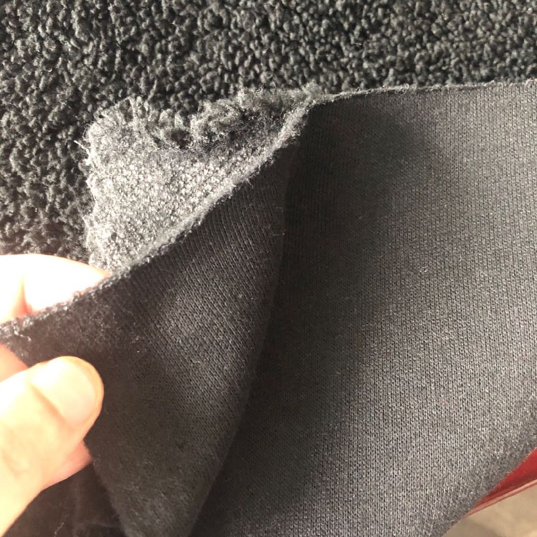 100% Polyester Shu Velveteen Fleece Bonded with T/C 65% 35% Knitted Fabric