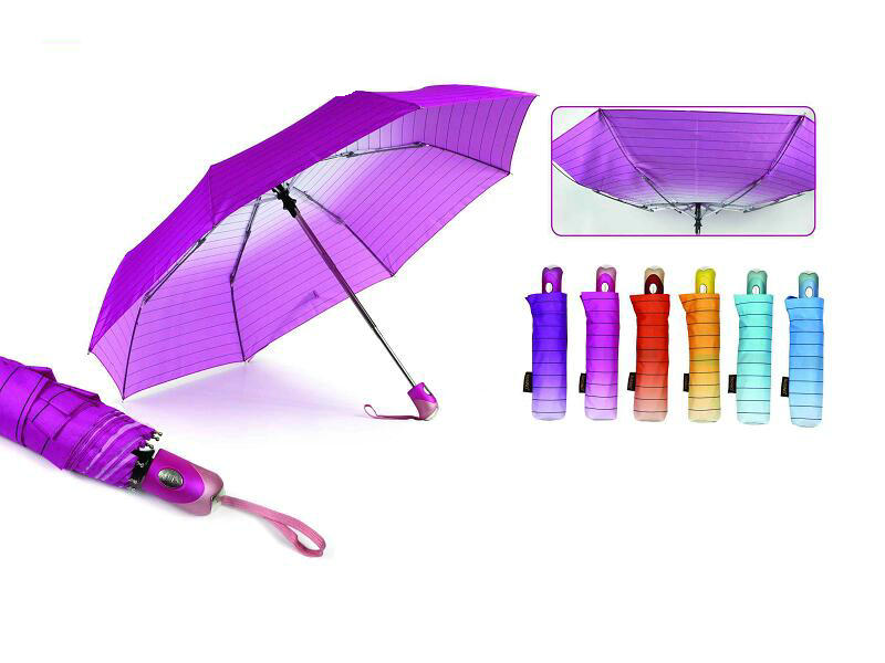 Strip Rainbow Mini Aluminium Windproof Umbrella (YS-3FM21083943R)