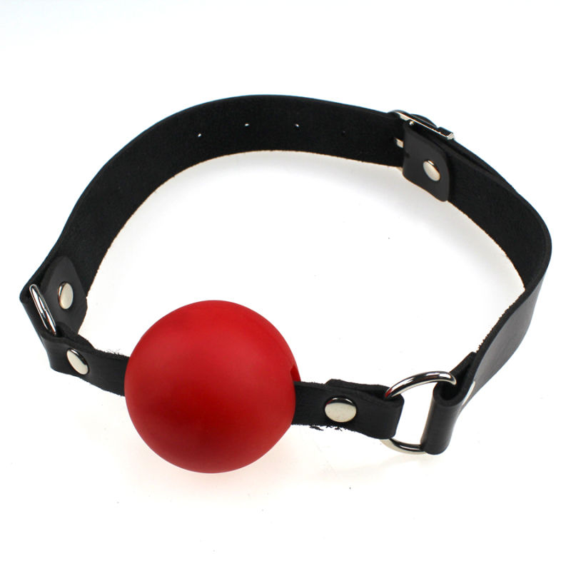 Good Quallity Leather Strap Mouth Red Ball Metal Link Multi-Color Bondage Gag