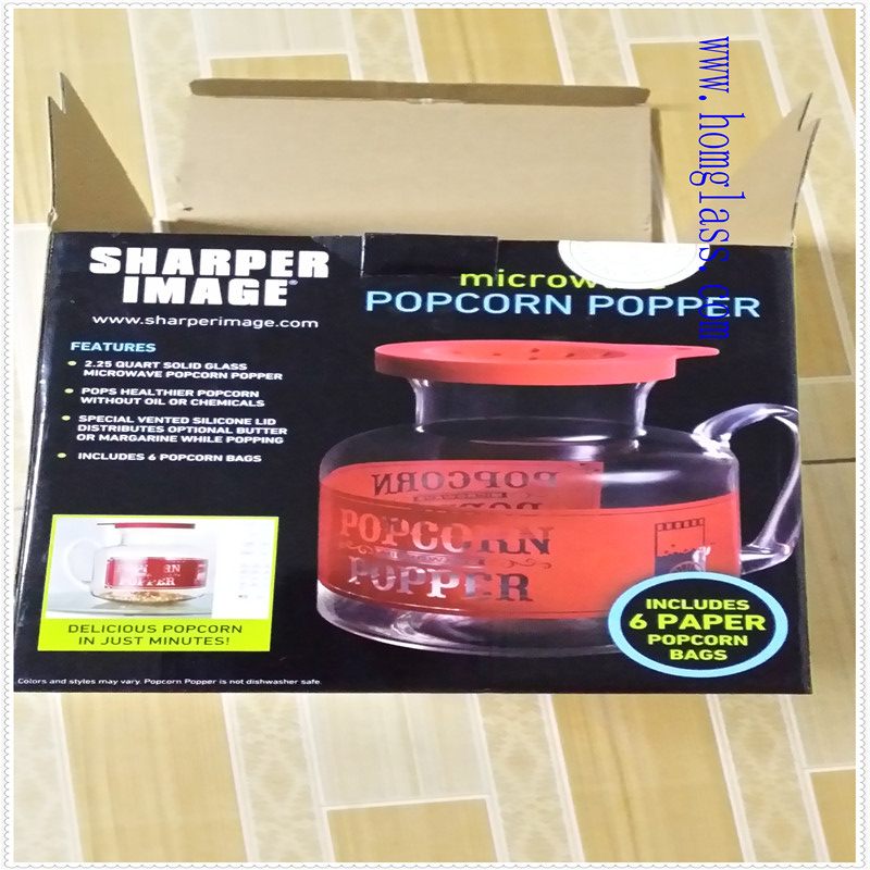 Borosilicate Glass Microwave Popcorn Popper/Corn Popper/Popcorn Machine/Popcorn Maker